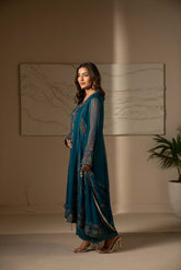 3 Piece Unstitched Chiffon Embroidered Suit (UF0019)